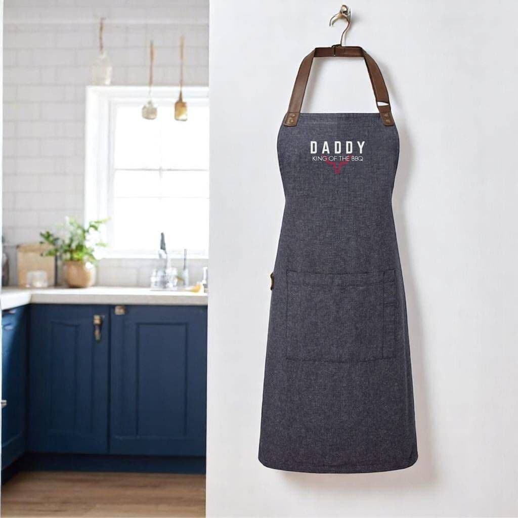 King Of The Barbecue Personalised Luxury Apron â€” The perfect gift for a BBQ legend â€” this luxury adults' apron features premium fabric with stylish leather-look straps, and can be