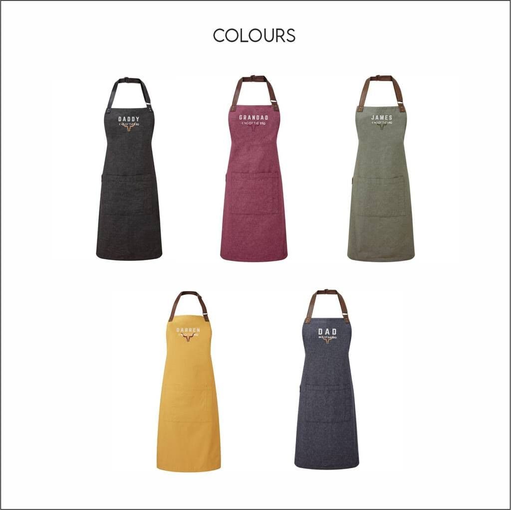 King Of The Barbecue Personalised Luxury Apron â€” The perfect gift for a BBQ legend â€” this luxury adults' apron features premium fabric with stylish leather-look straps, and can be