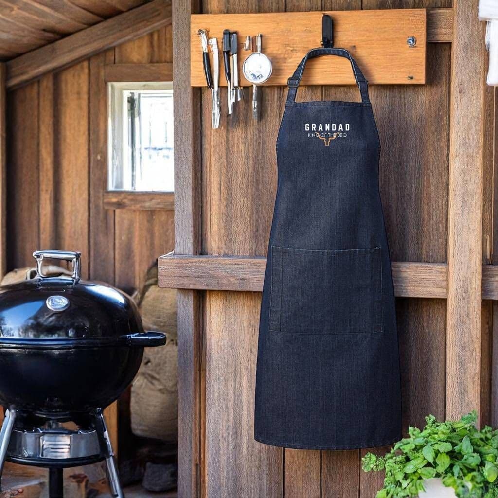 King Of The BBQ Personalised Apron â€” Ideal for summer barbecues, cooking in the kitchen, or manning the grill with pride â€” a must-have for dads who love to cook and enjoy being
