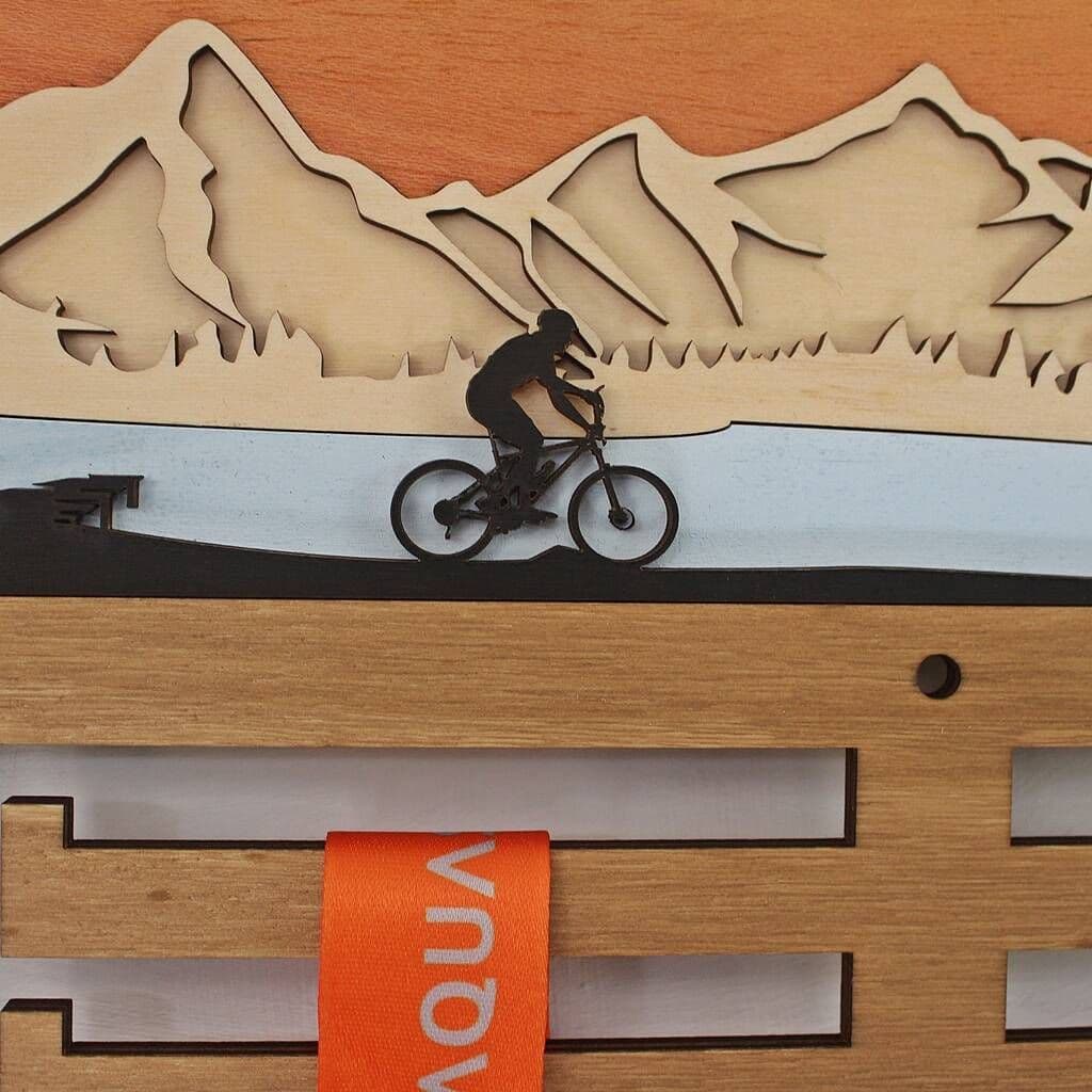 Mountain Bikers 3D Medal Hanger - view 2
