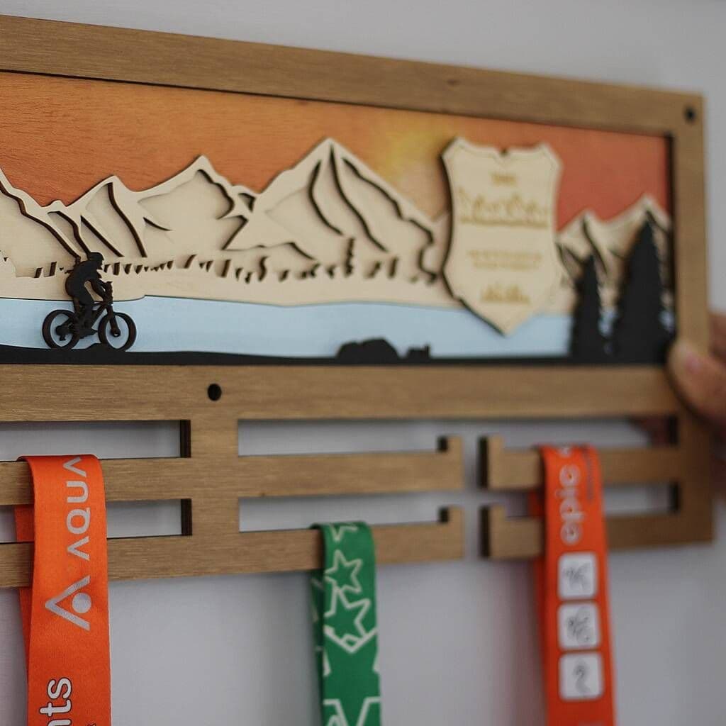 Mountain Bikers 3D Medal Hanger - view 3
