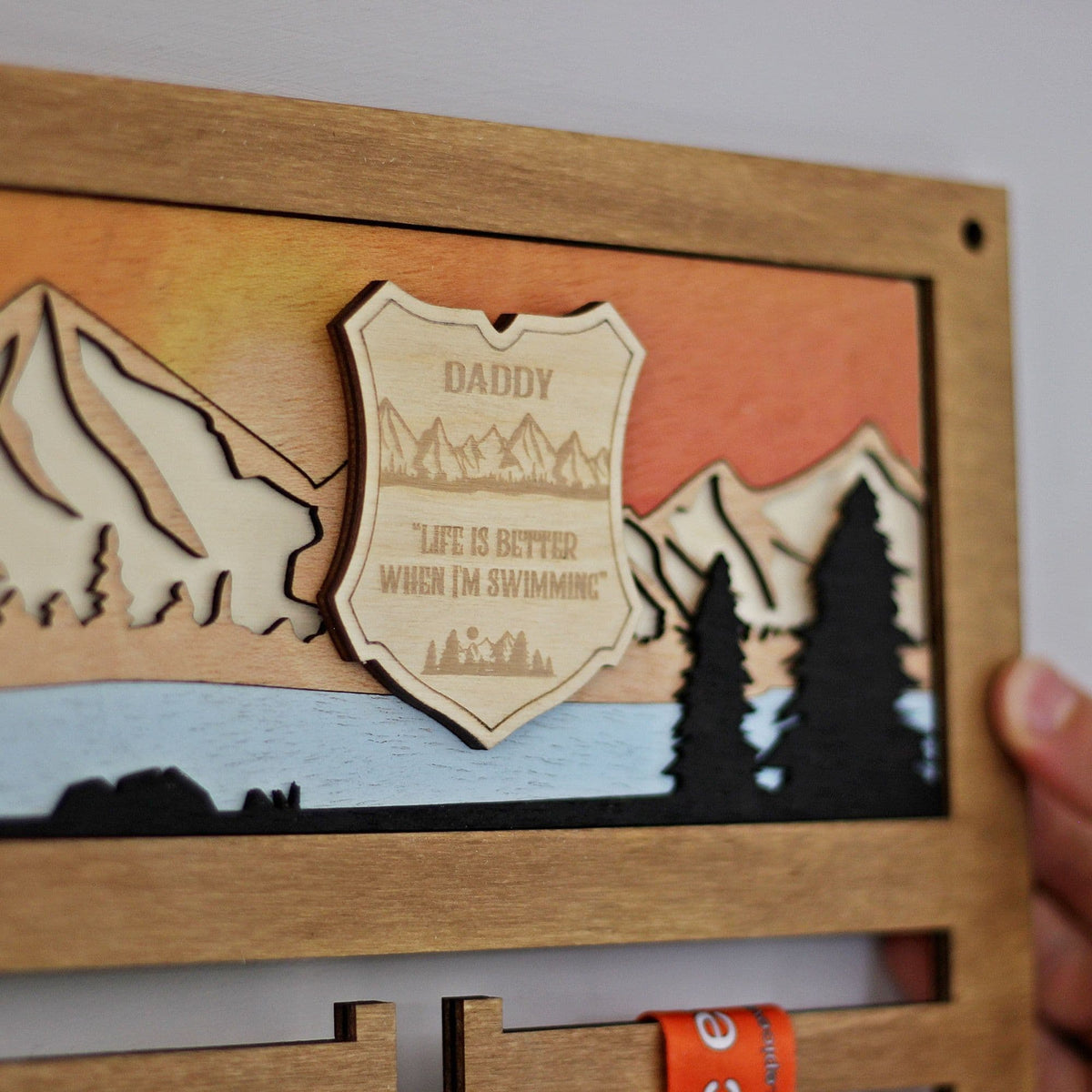 Open Water Wild Swimming 3D Medal Hanger - view 9