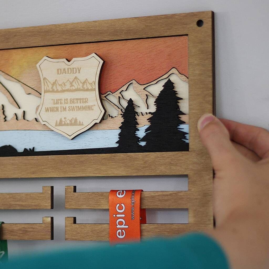Open Water Wild Swimming 3D Medal Hanger - view 2