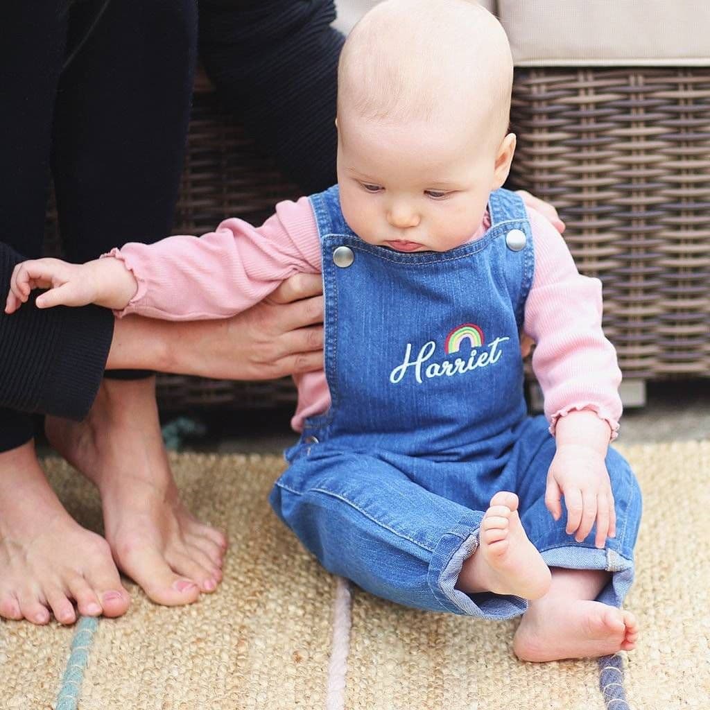 Organic Baby Denim Dungarees - view 2