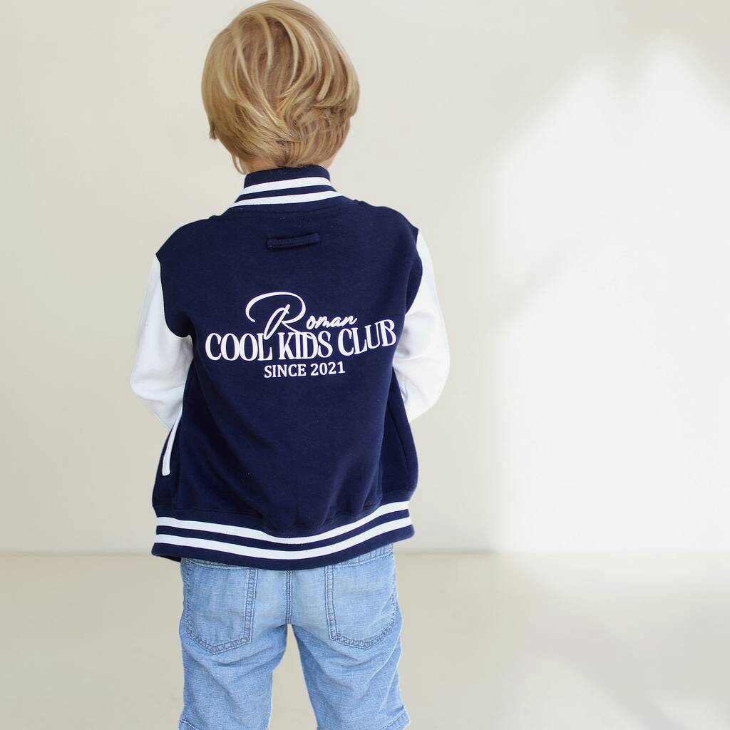 Personalised Children's Cool Kids Club Varsity Jacket