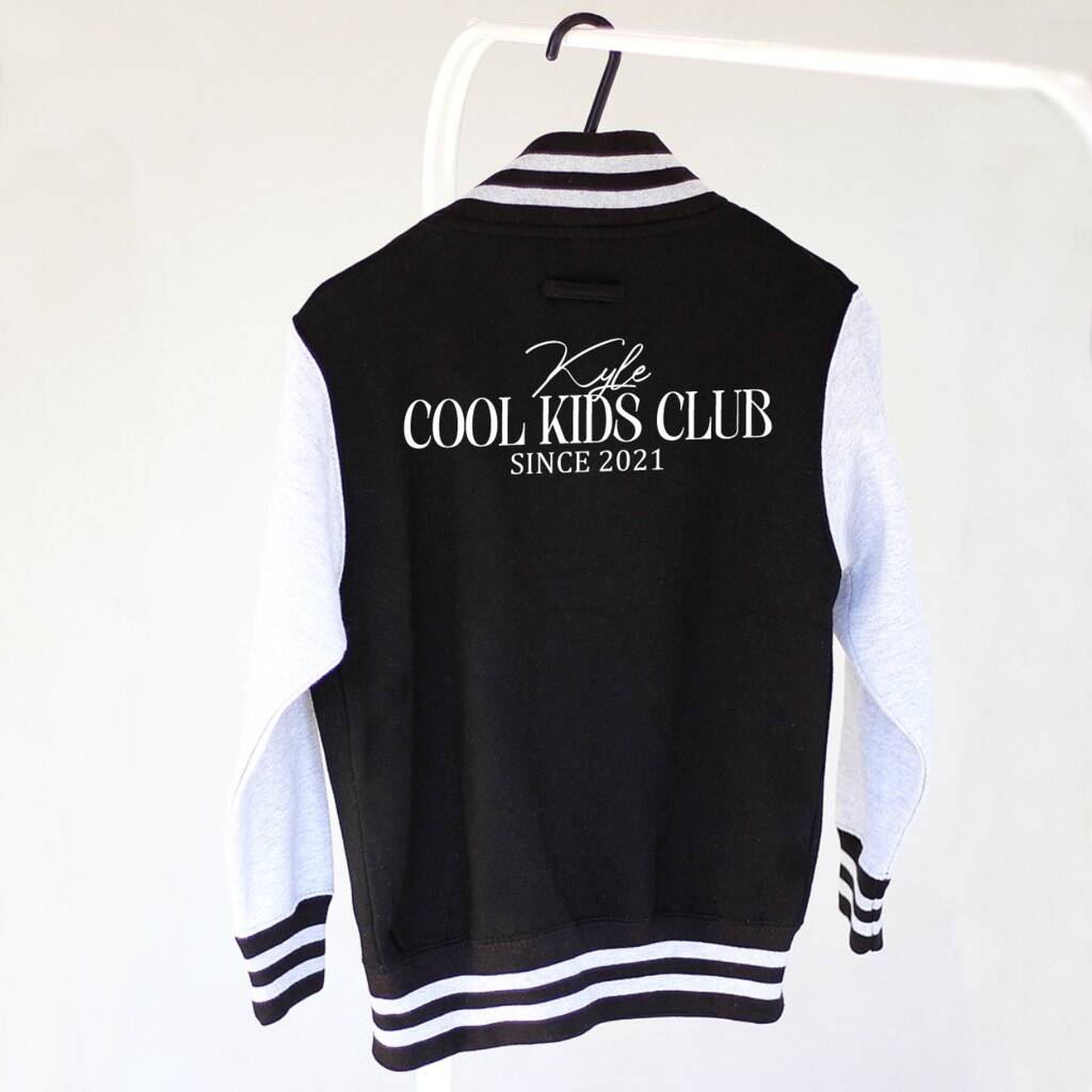 Personalised Children's Cool Kids Club Varsity Jacket