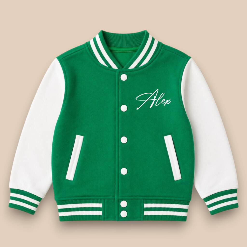 Personalised Children's Cool Kids Club Varsity Jacket