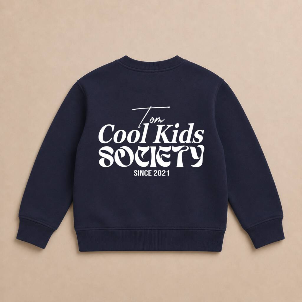 Kids Personalised Cool Kids Society Sweatshirt
