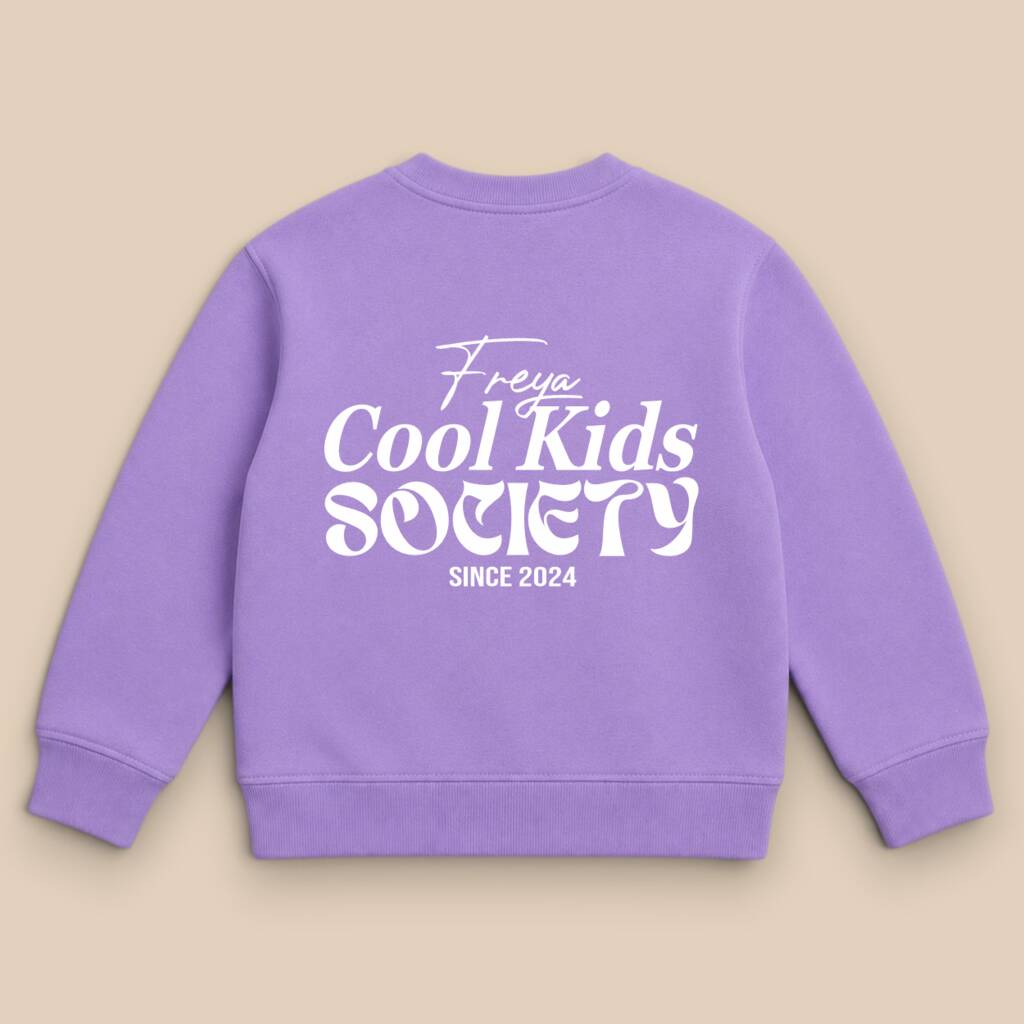 Kids Personalised Cool Kids Society Sweatshirt