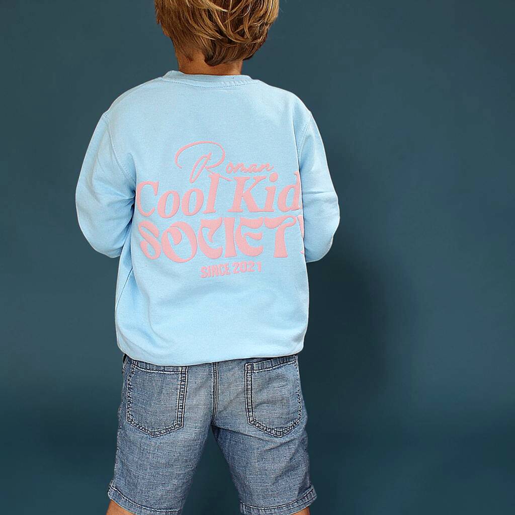 Kids Personalised Cool Kids Society Sweatshirt