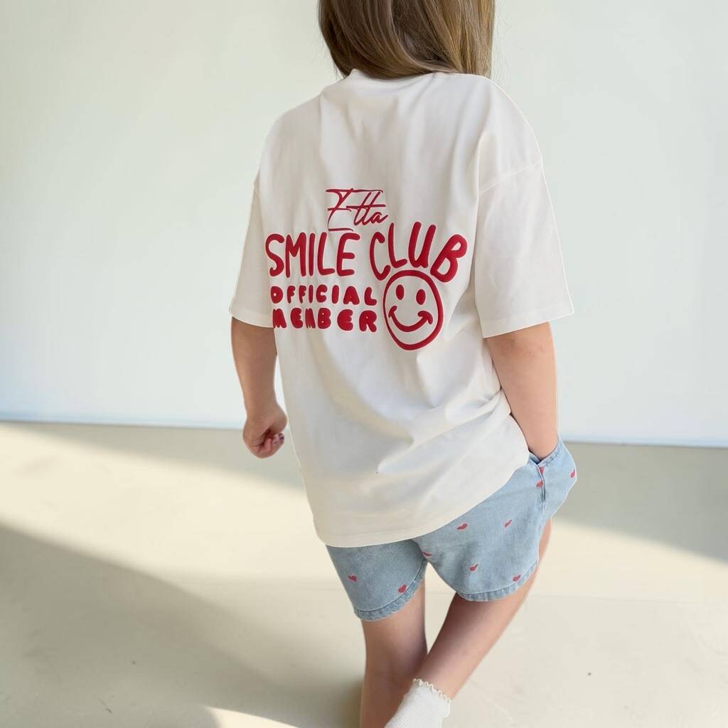 Personalised Kids’ Smile Club T Shirt