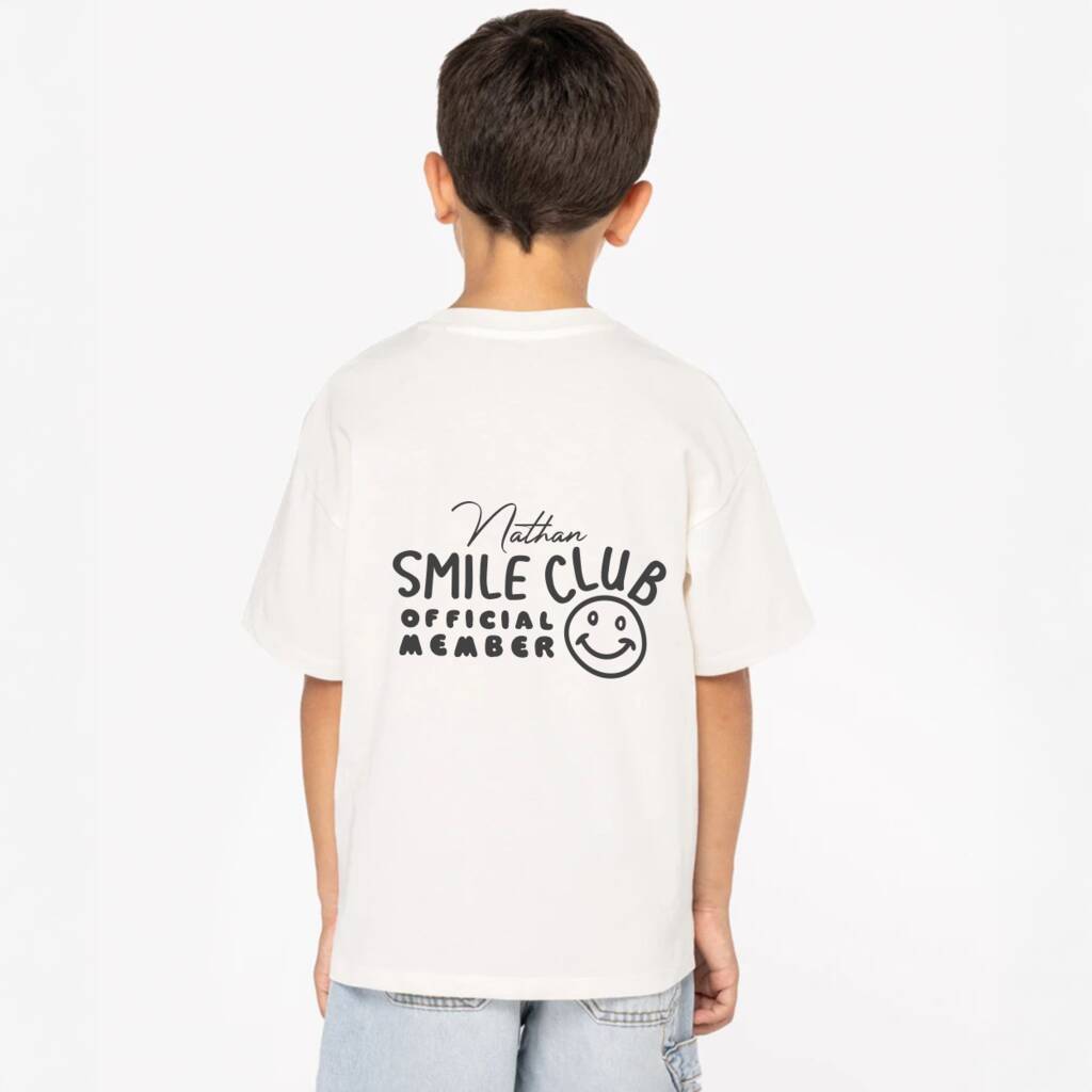 Personalised Kids’ Smile Club T Shirt