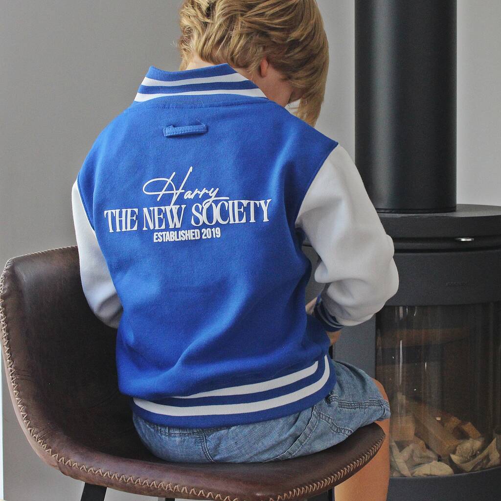 Personalised Kids' The New Society Varsity Jacket