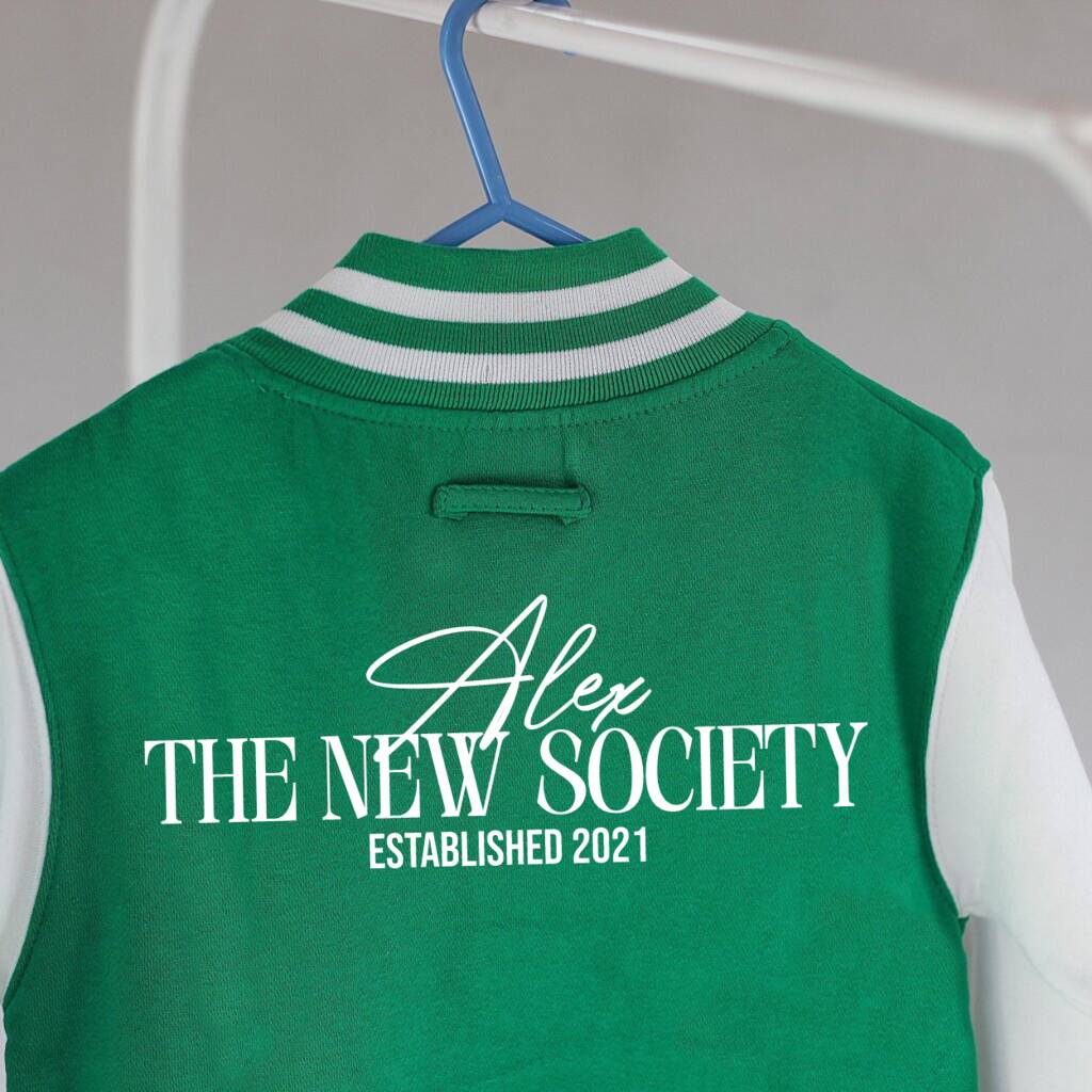 Personalised Kids' The New Society Varsity Jacket