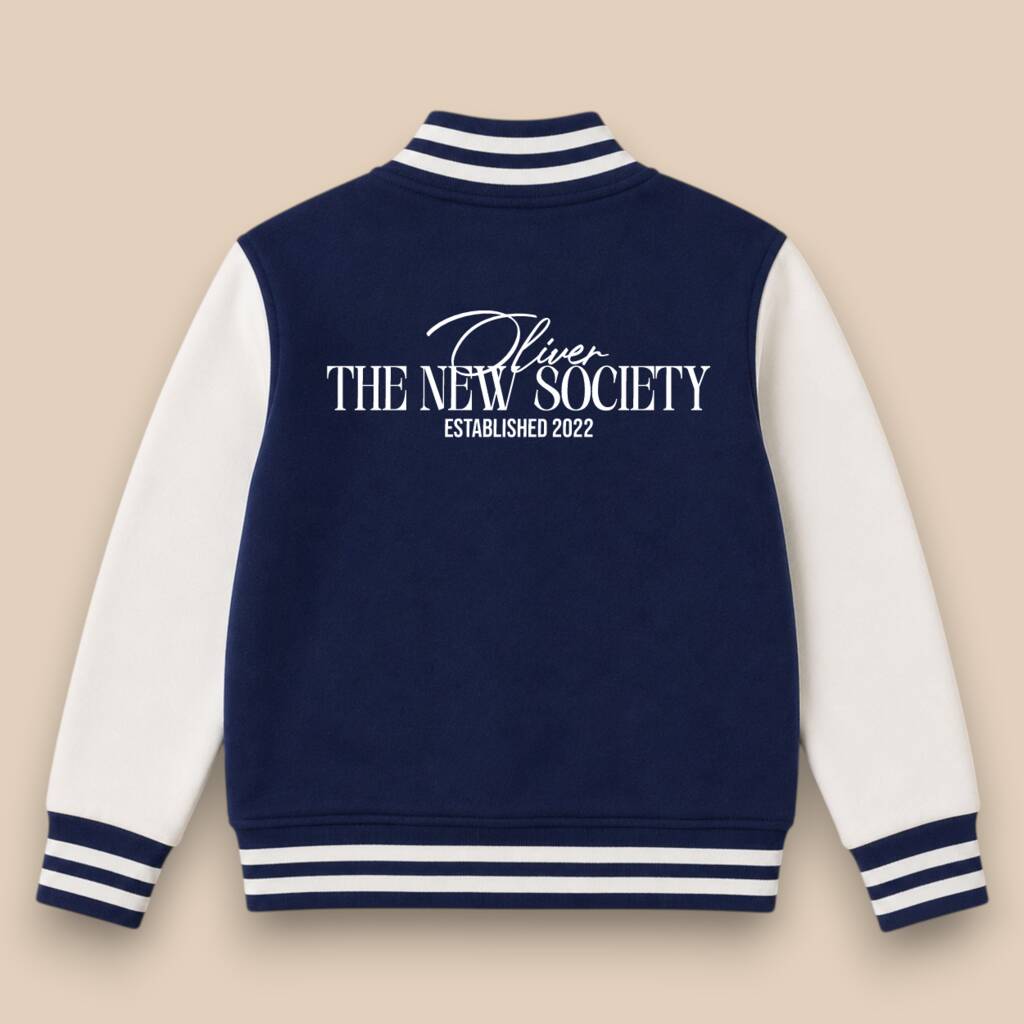 Personalised Kids' The New Society Varsity Jacket