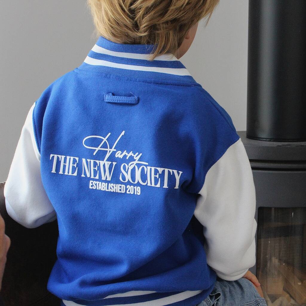 Personalised Kids' The New Society Varsity Jacket