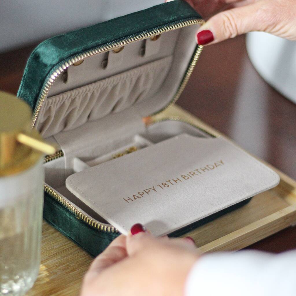 Personalised 18th Birthday Velvet Jewellery Box