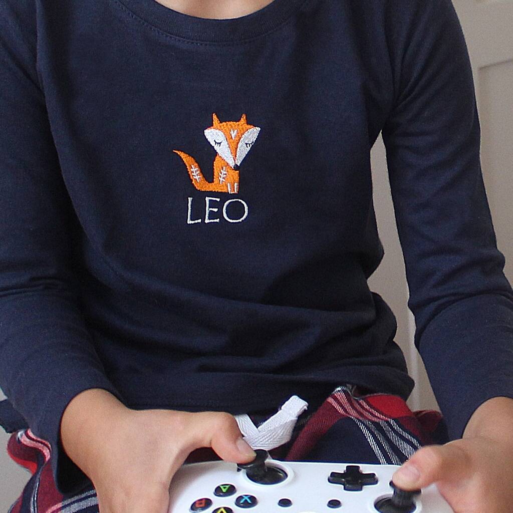 Personalised Nordic Fox Family Christmas Pyjamas