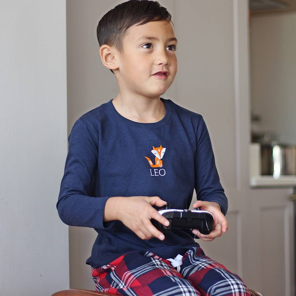 Personalised Nordic Fox Family Christmas Pyjamas