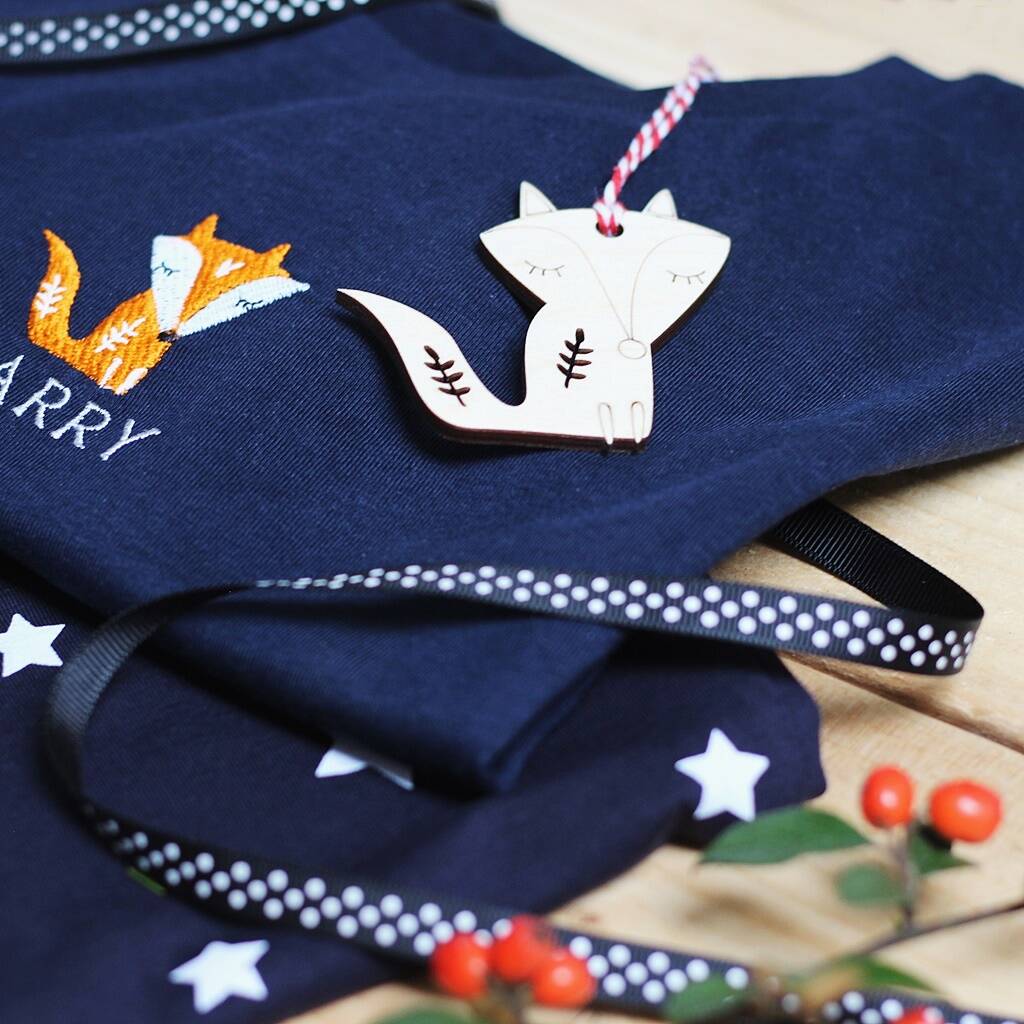 Personalised Nordic Fox Family Christmas Pyjamas