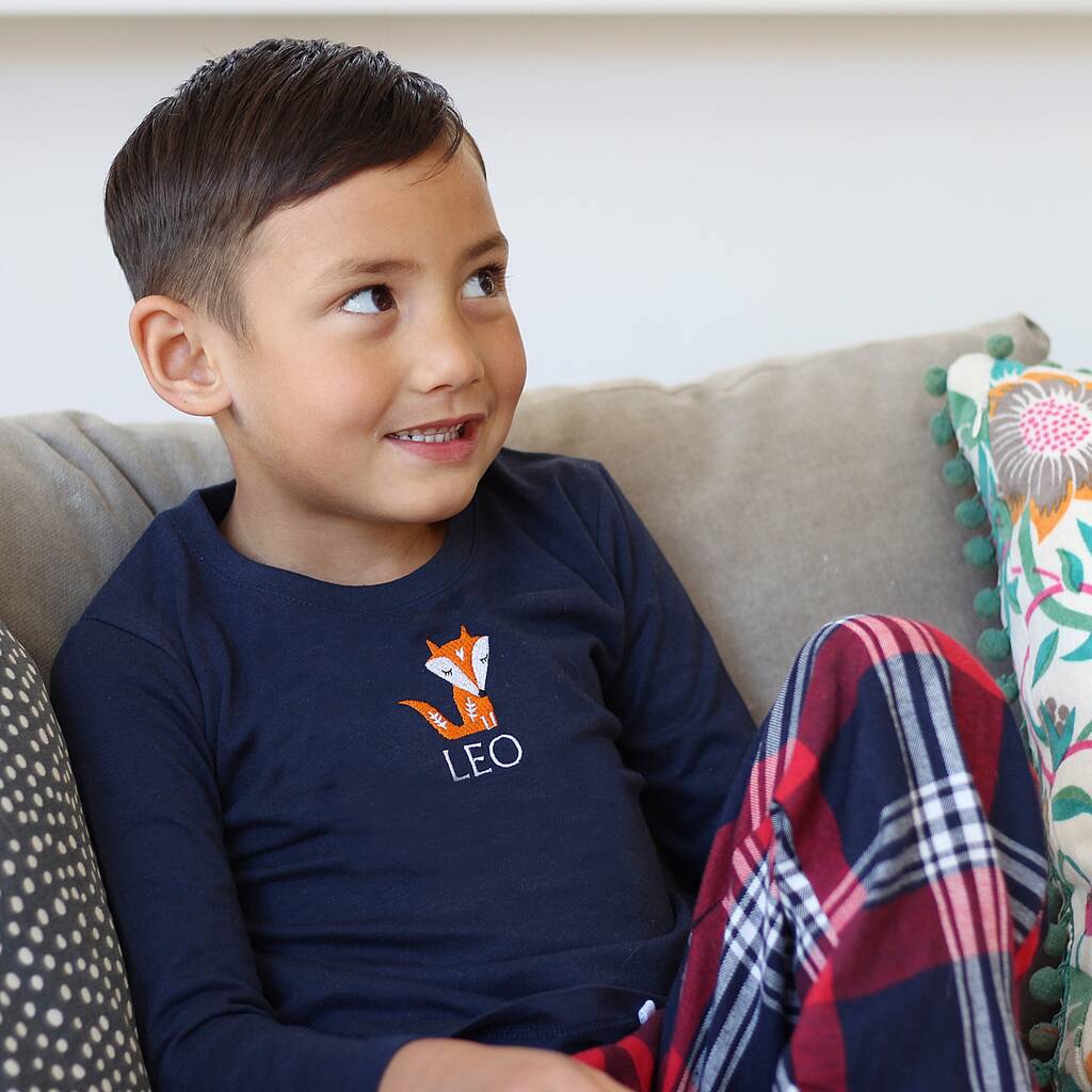 Personalised Nordic Fox Family Christmas Pyjamas