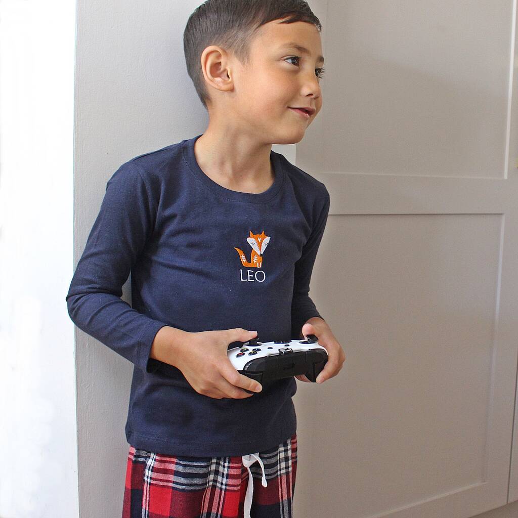 Personalised Nordic Fox Family Christmas Pyjamas