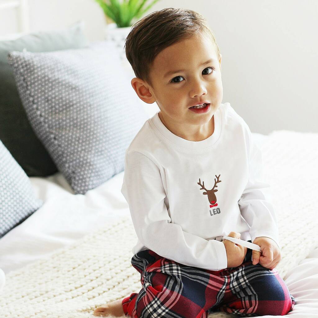 Personalised Embroidered Rudolph Pyjamas