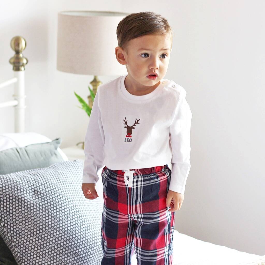 Personalised Embroidered Rudolph Pyjamas
