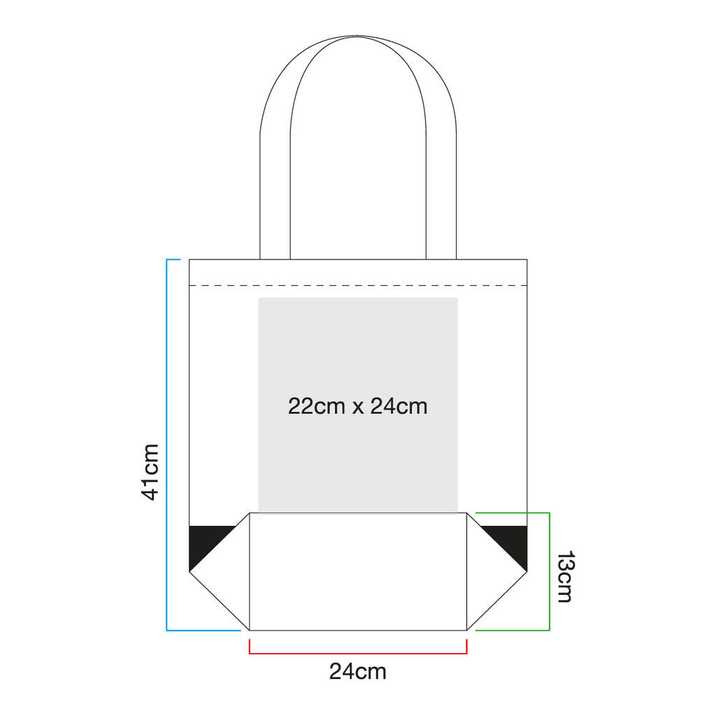 size of jute canvas bag