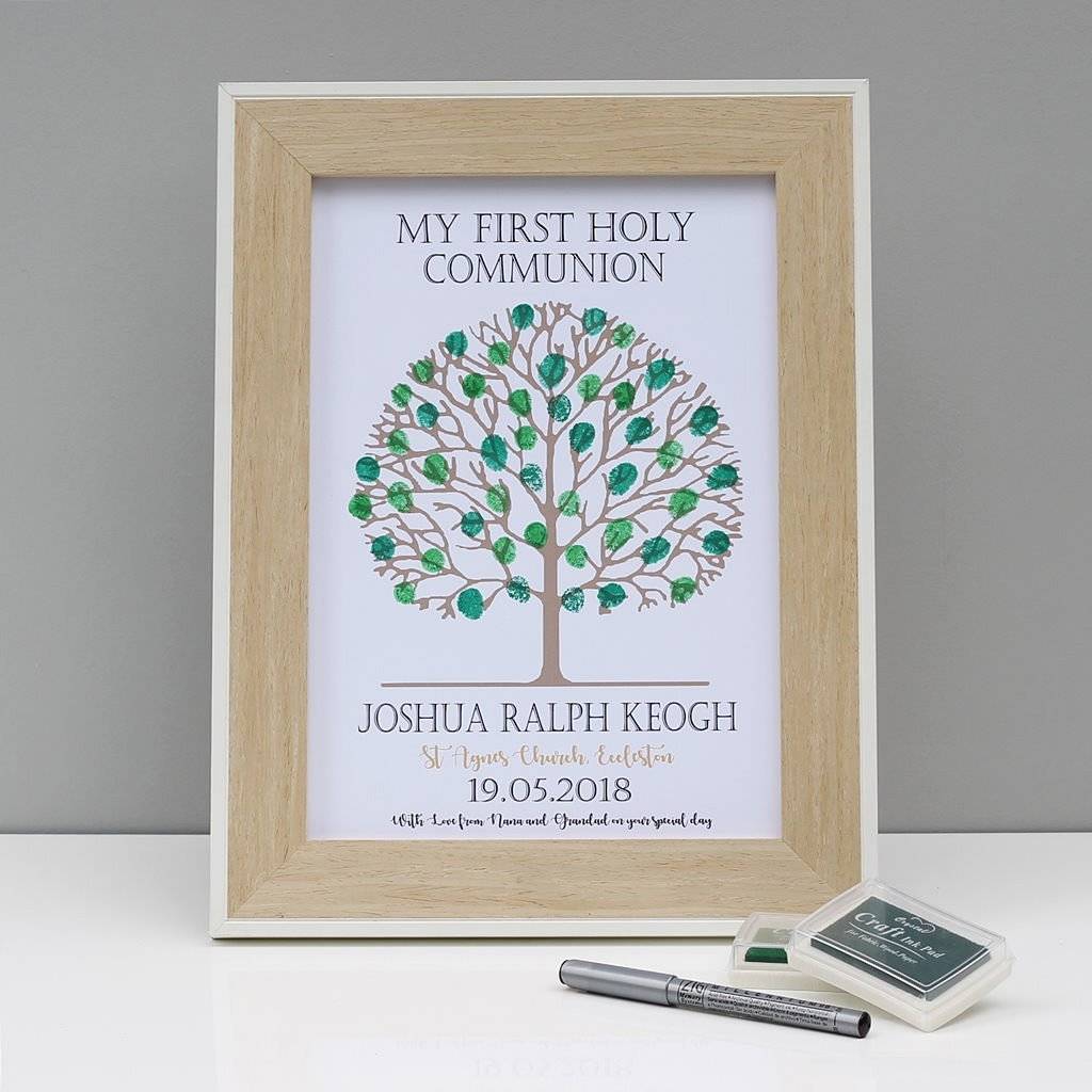 Personalised First Holy Communion Fingerprint Tree