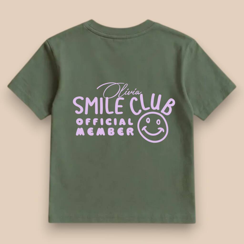 Personalised Kids’ Smile Club T Shirt