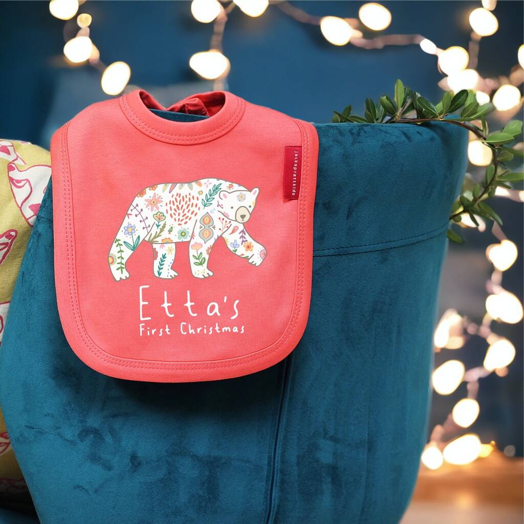 Personalised Nordic Collection First Christmas Bib