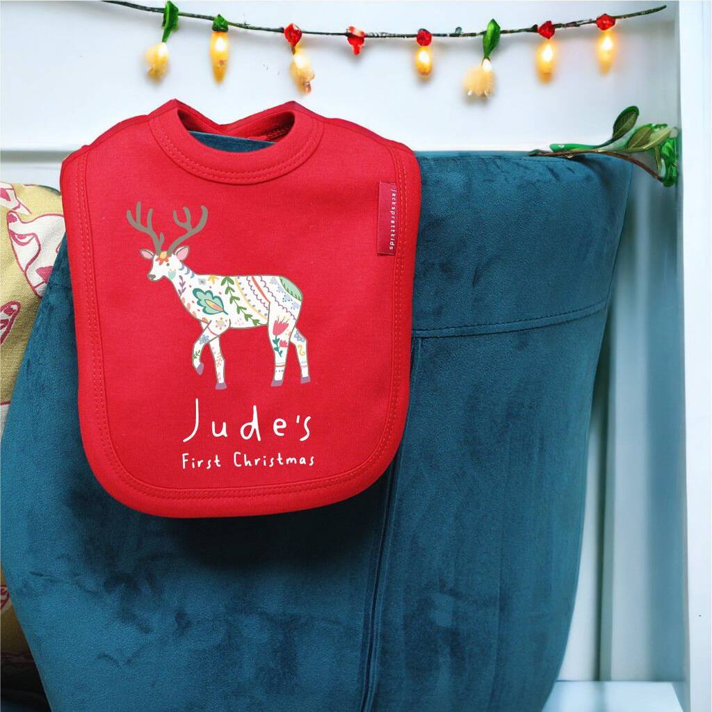 Personalised Nordic Collection First Christmas Bib