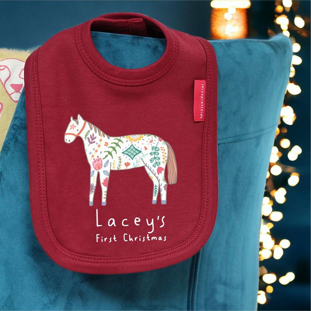 Personalised Nordic Collection First Christmas Bib