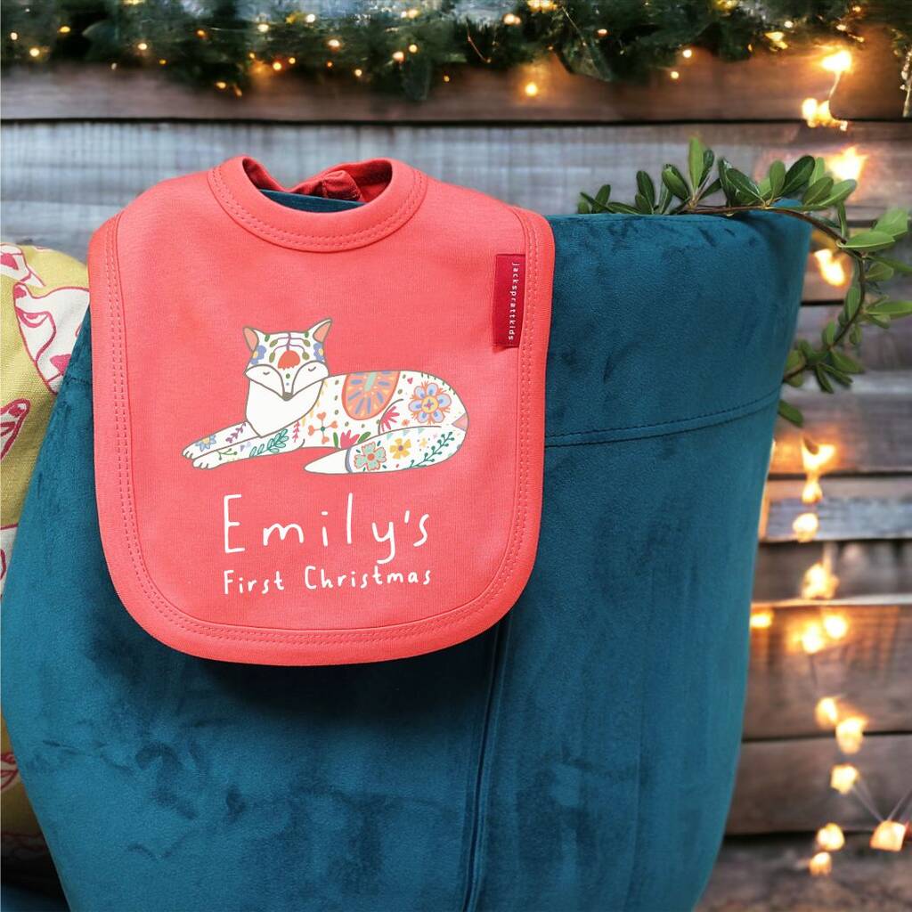 Personalised Nordic Collection First Christmas Bib