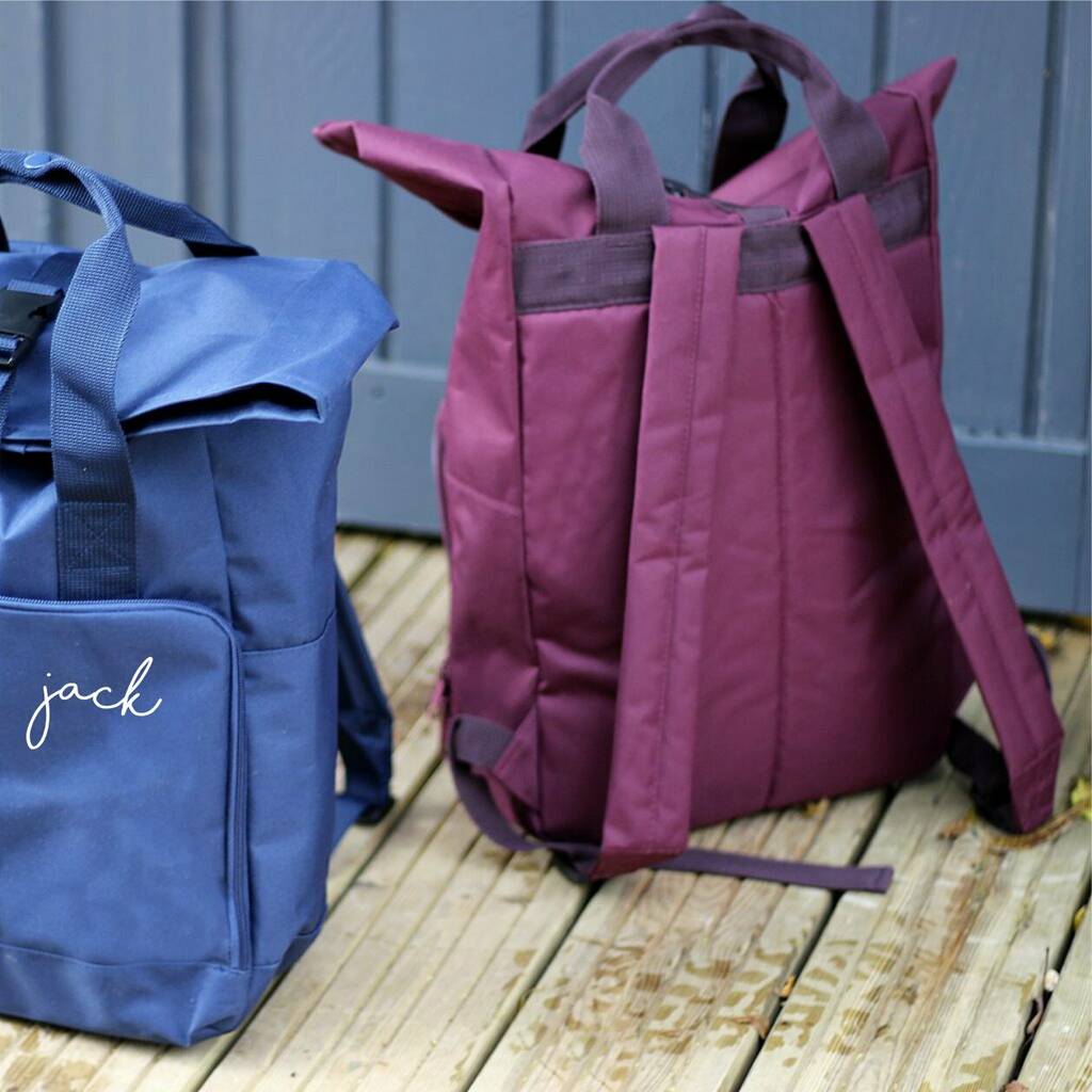 Personalised Recycled Roll Top Backpack