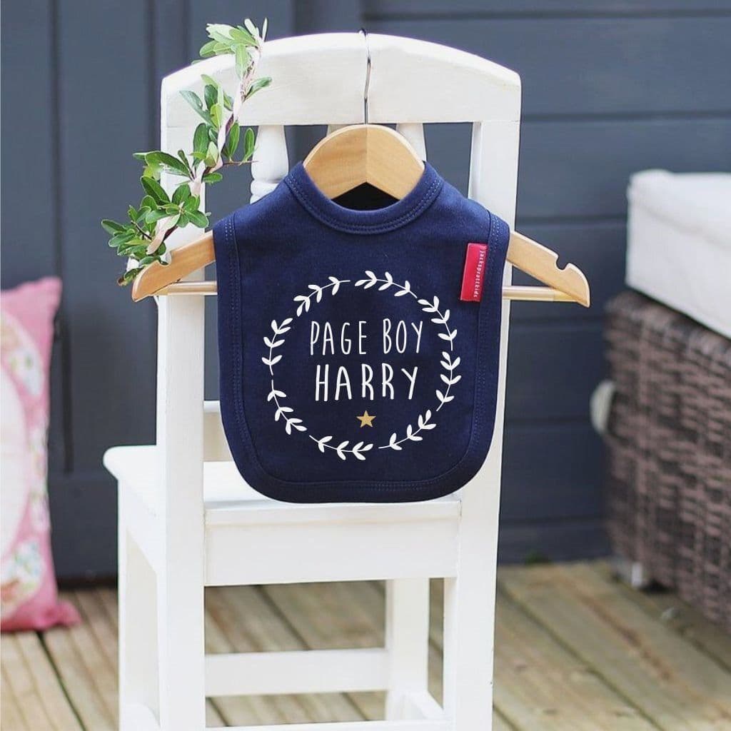 Pageboy Wreath Wedding Baby Bib