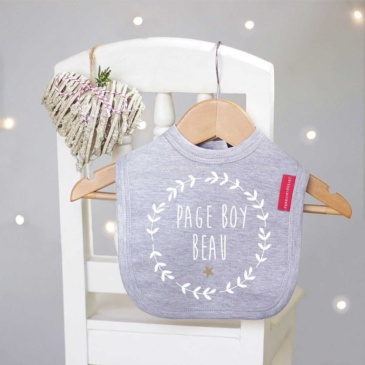Pageboy Wreath Wedding Baby Bib - view 4