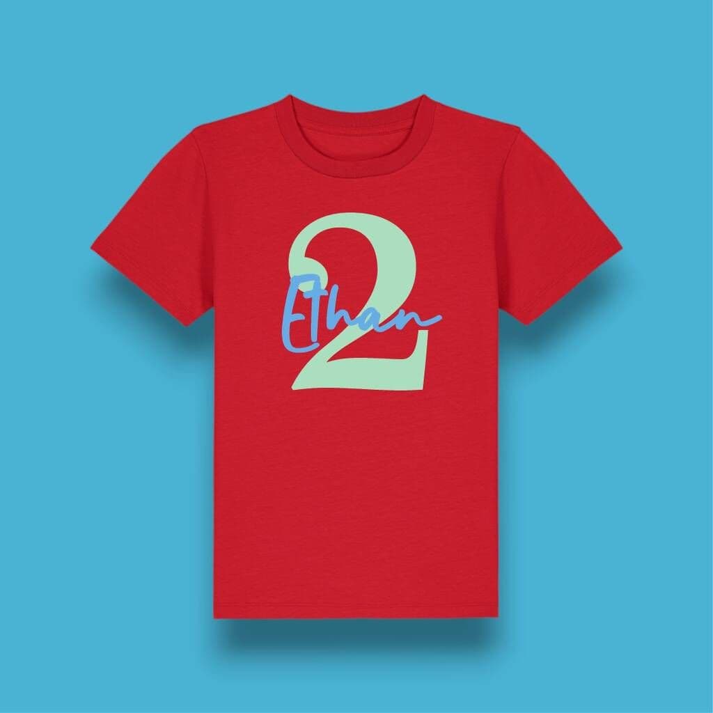 Personalised Birthday Age Organic T Shirt
