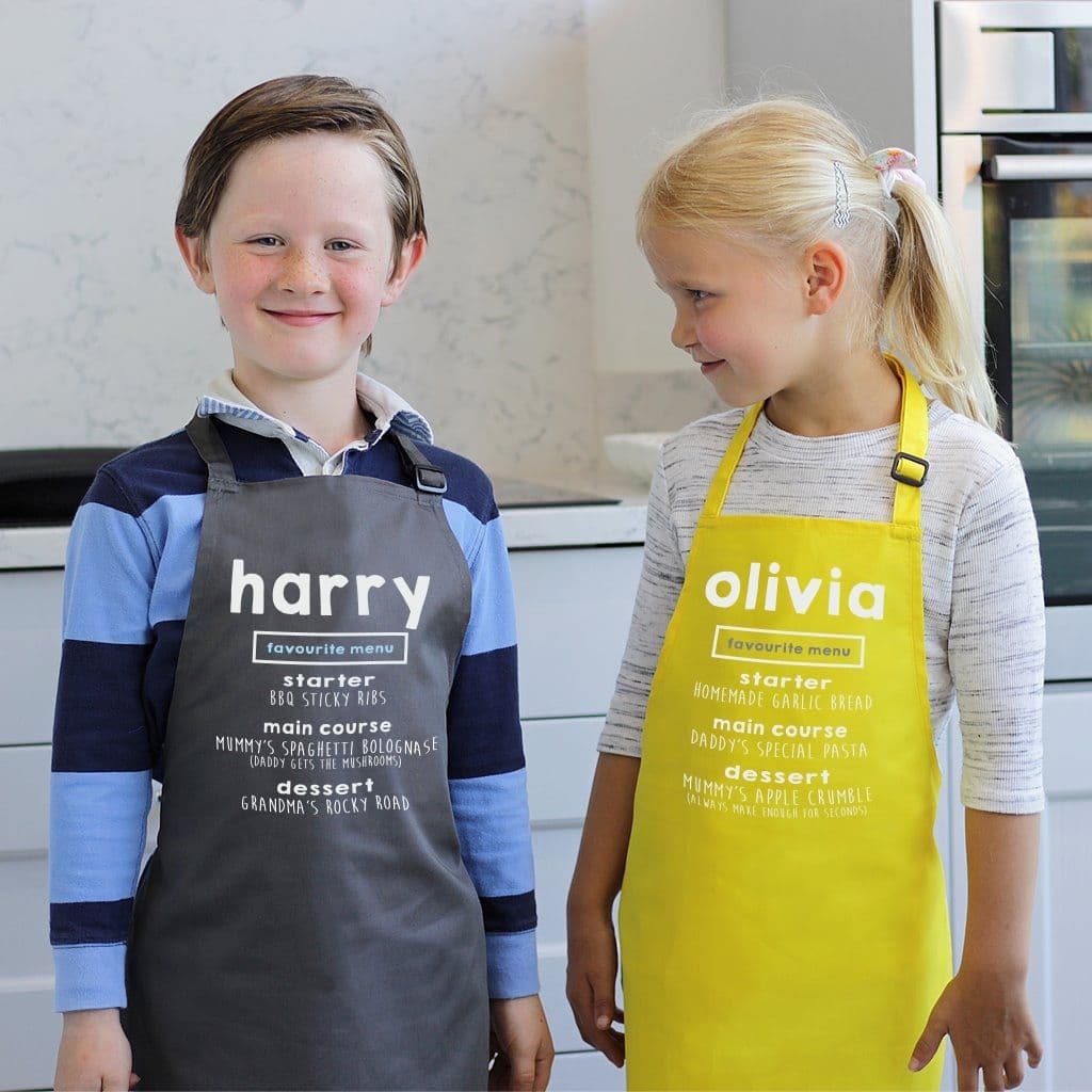 Personalised Child's 'Favourite Menu' Cooking Apron