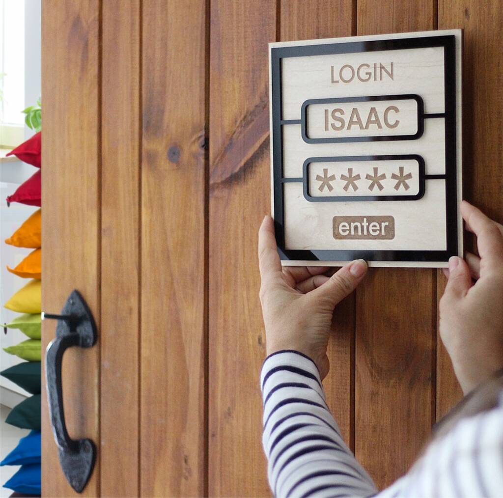Personalised Child's Login Bedroom Sign