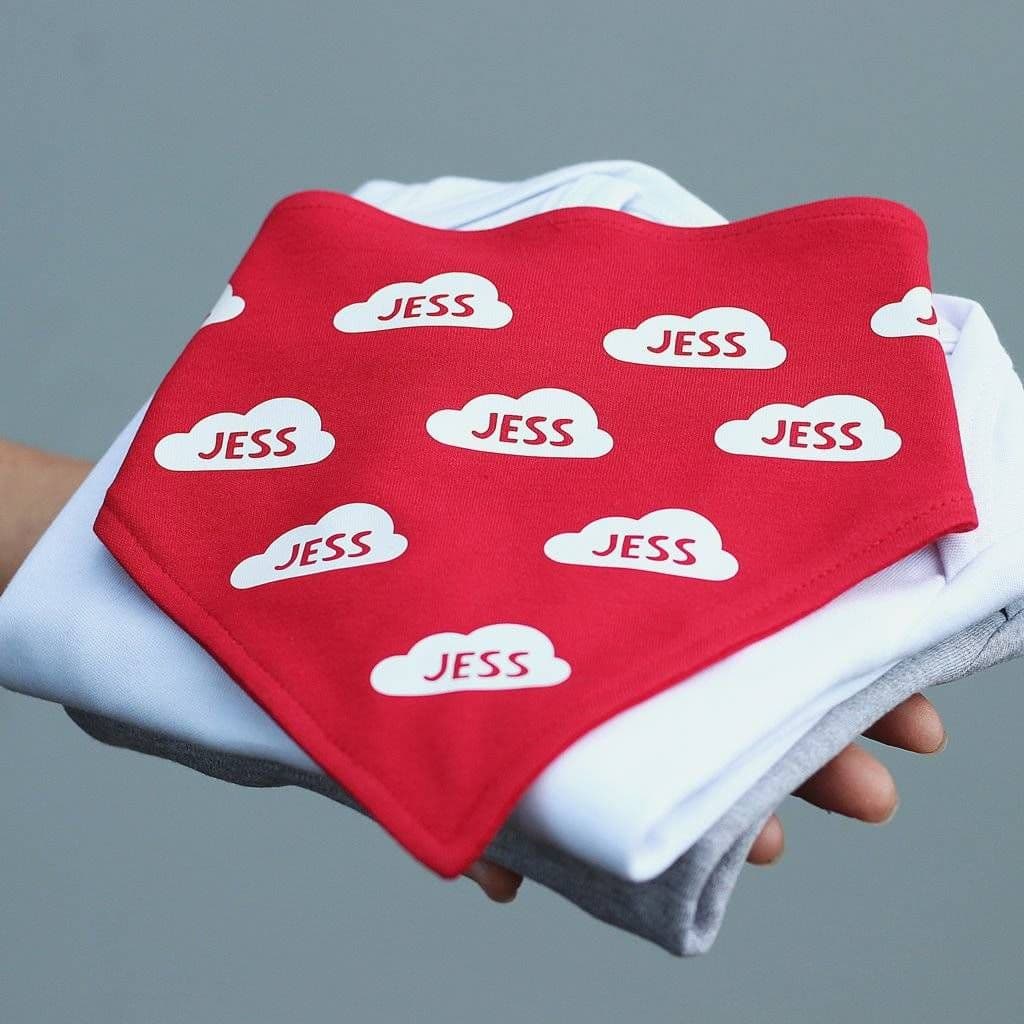 Personalised Cloud Bandana Bib - view 3