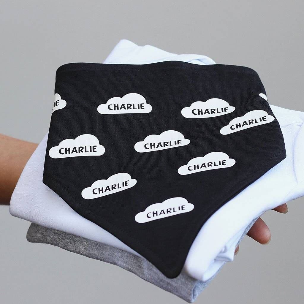 Personalised Cloud Bandana Bib - view 4