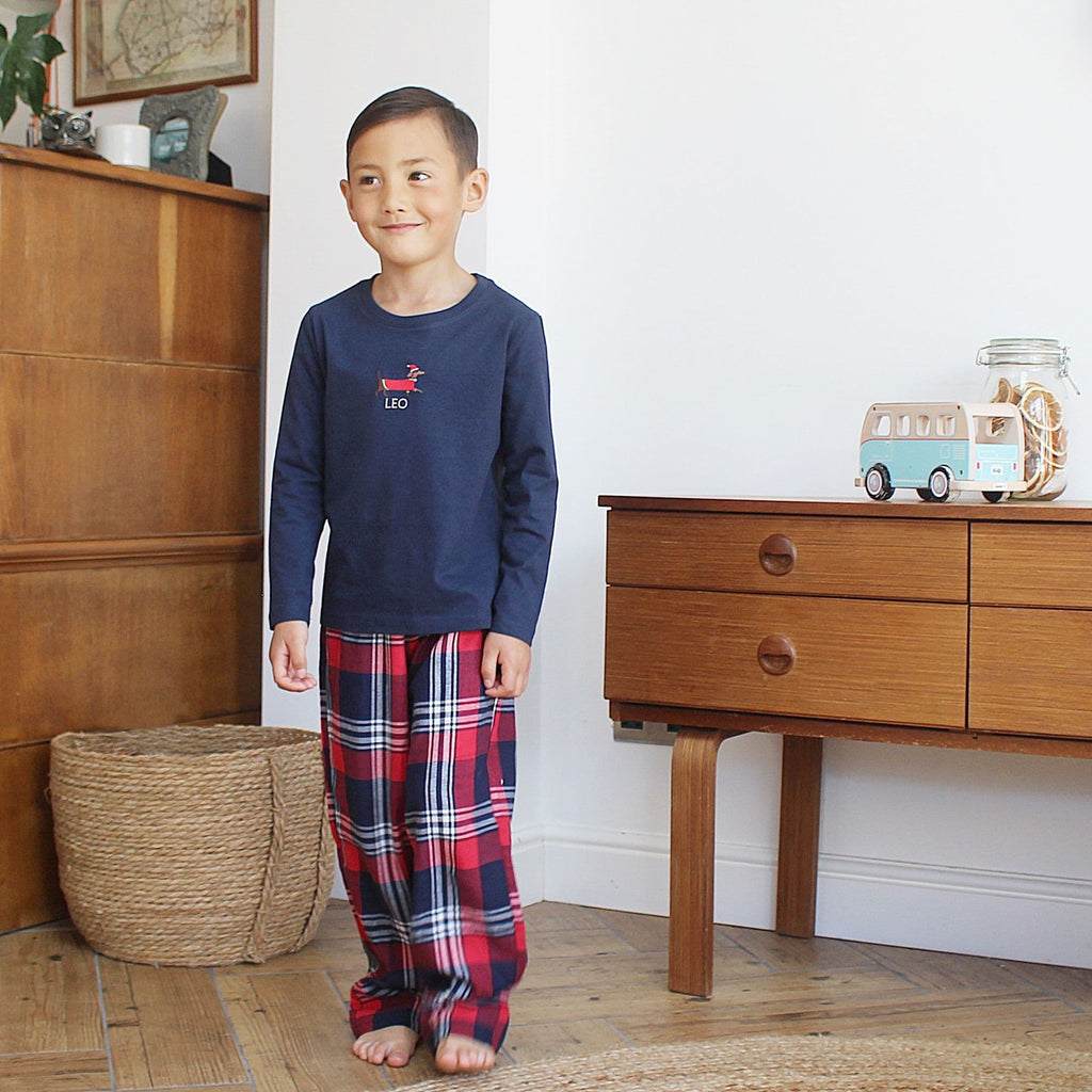Personalised Embroidered Sausage Dog Pyjamas