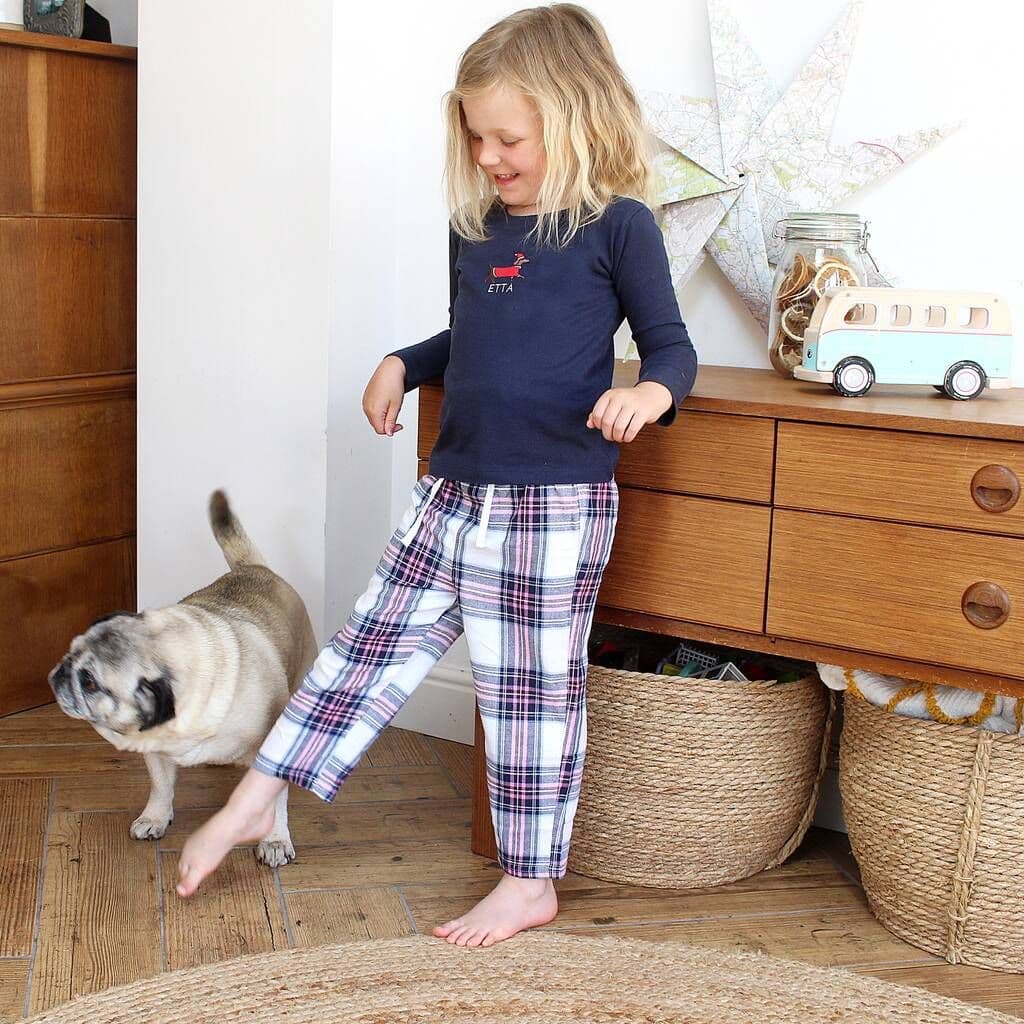 Personalised Embroidered Sausage Dog Pyjamas