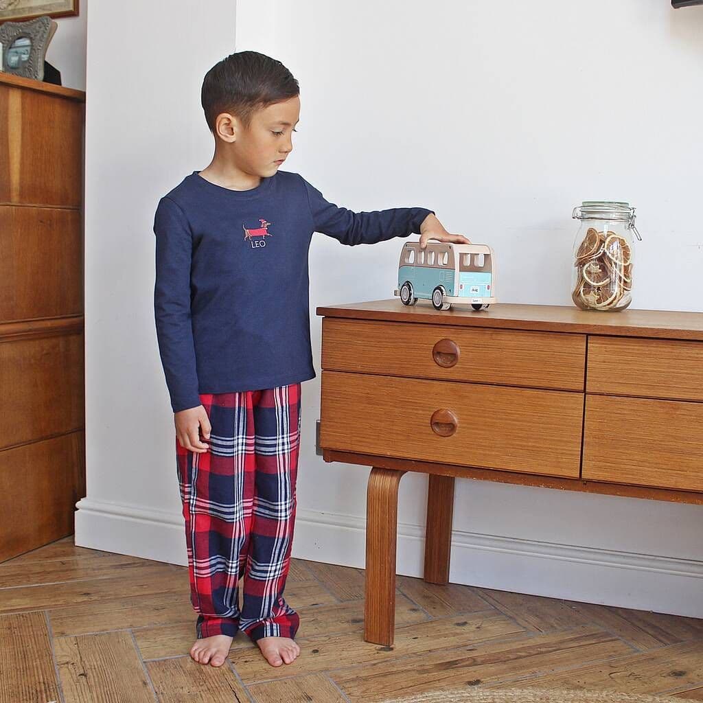 Personalised Embroidered Sausage Dog Pyjamas