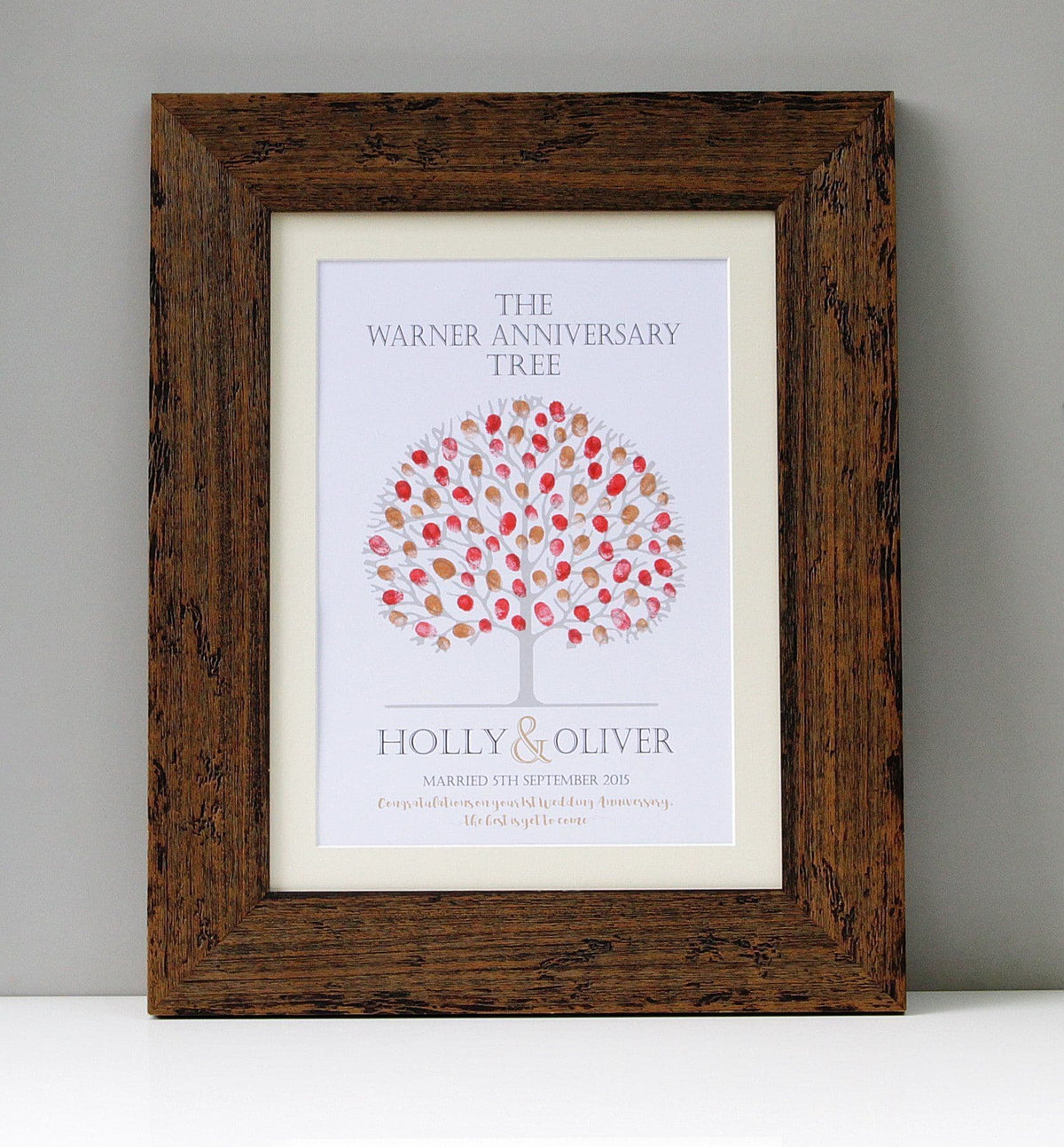 Personalised Fingerprint Anniversary Tree
