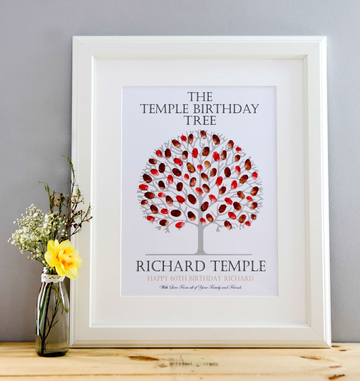 Personalised Fingerprint Birthday Tree