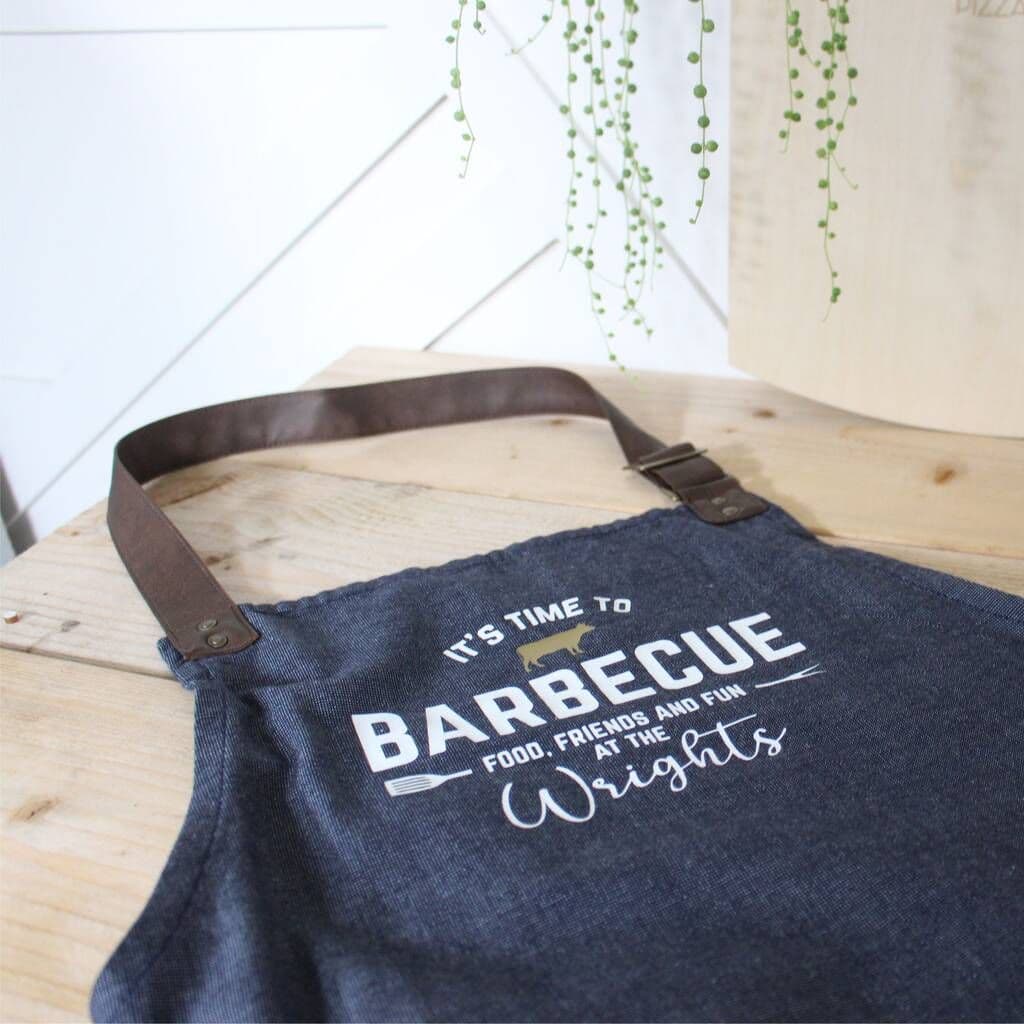 Personalised 'It's Time To Barbeque' Adult Apron - view 3