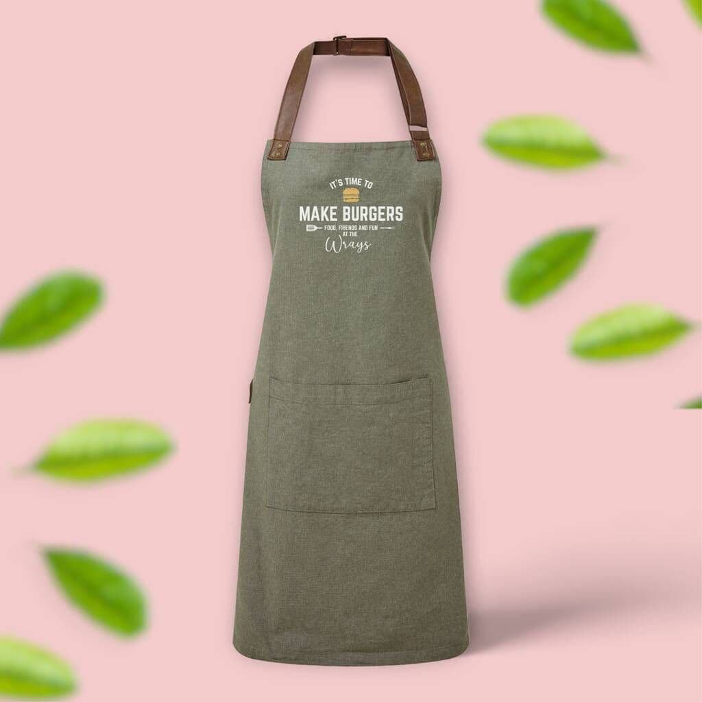 Personalised 'It's time to make burgers' Apron - view 3